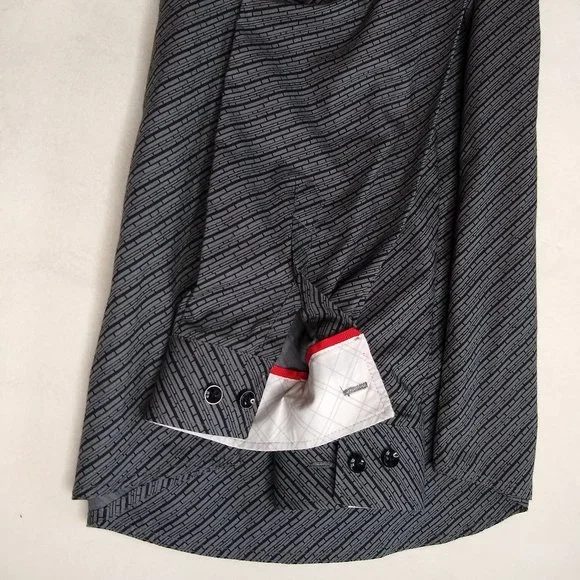 NWOT Grey Black Patterned Button Down Dress Shirt - Picture 7 of 10
